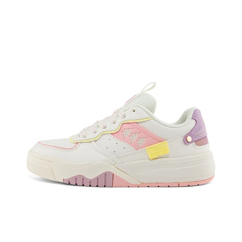 Kappa Low-Top Skateboard Shoes Women's White Pink-0