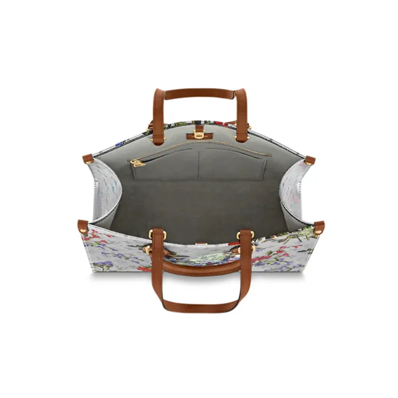 LOUIS VUITTON OnTheGo Mm Floral Pattern Silver-3