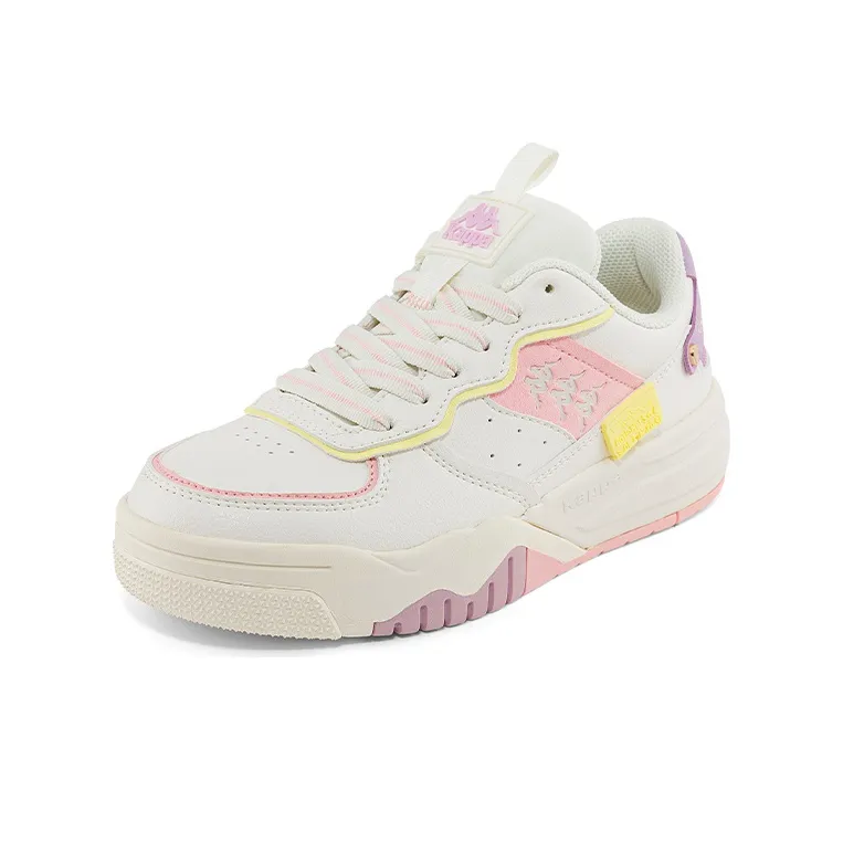 Kappa Low-Top Skateboard Shoes Women's White Pink-1