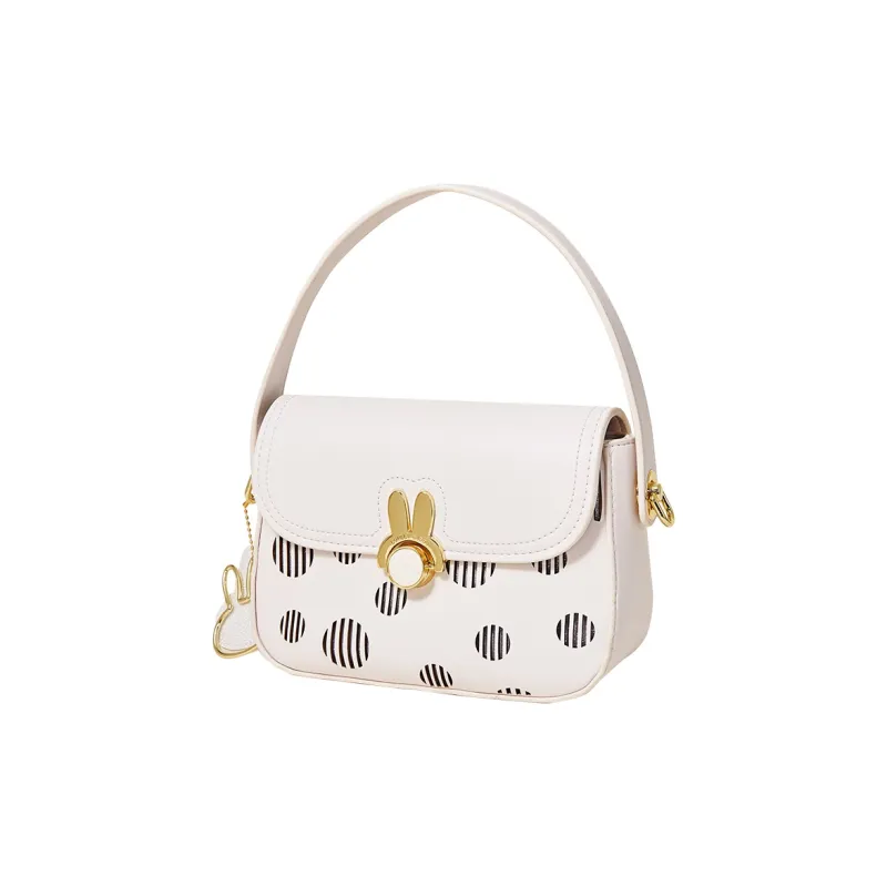 Miffy PU Tofu Bag Handbag, Shoulder Bag, Crossbody Bag Regular Women's Ecru/Yellow-1