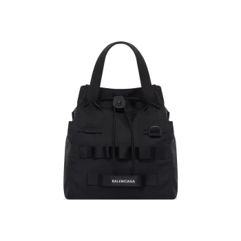 Balenciaga Army Nylon Tote Bag Shopping Bag Shoulder Bag Handbag Small Size Men's Black