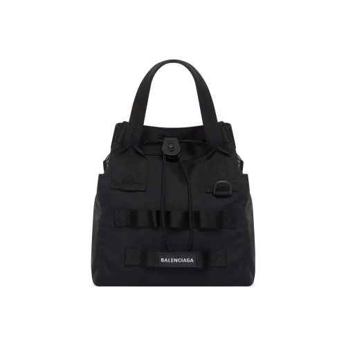 Balenciaga Army Nylon Tote Bag Shopping Bag Shoulder Bag Handbag Small Size Men's Black
