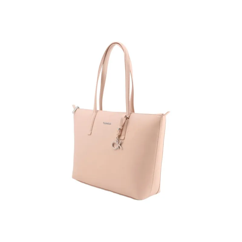CK/Calvin Klein Polyurethane Tote Bag Shopping Bag Shoulder Bag Handbag Women's Pink-1