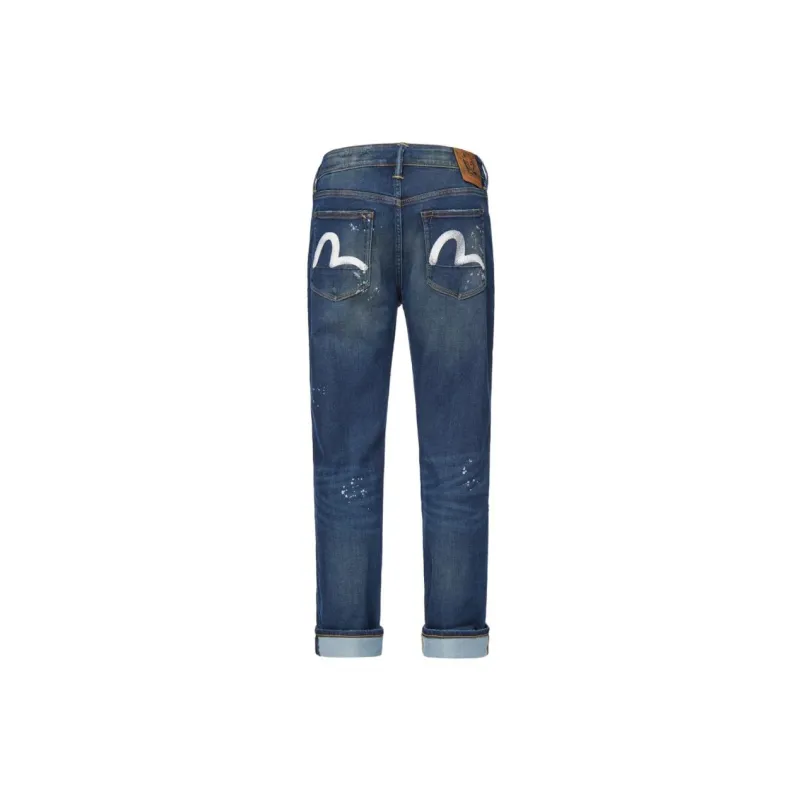 EVISU Tapered Pants Stretch Moderate Jeans Men's Denim Blue-1