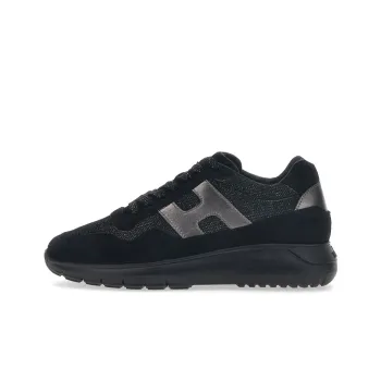 HOGAN Interactive Anti-Slip Wear-Resistant Low-Top Sports Casual Shoes Women's Black Silver