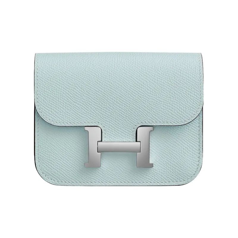 HERMES Constance Slim Epsom Calfskin Clutch Fanny Pack Wallet Women's T0 Bleu Brume Haze Blue-0
