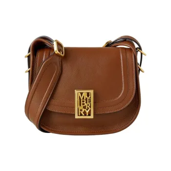 Mulberry Calfskin Briefcase Crossbody Bag Shoulder Bag Small Size Women's Brown