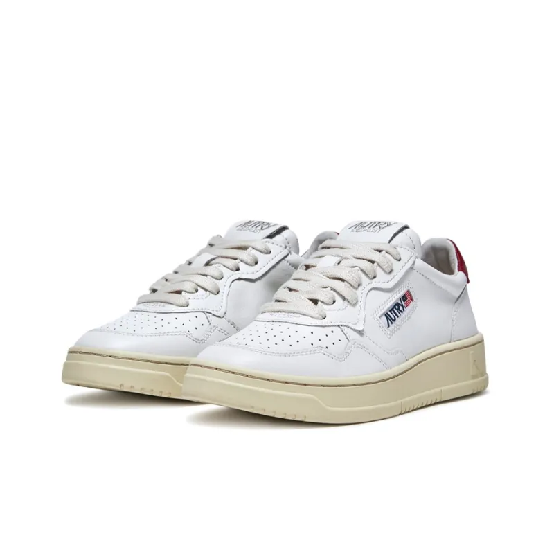 AUTRY Medalist Leather Low White Bordeaux Women's-1