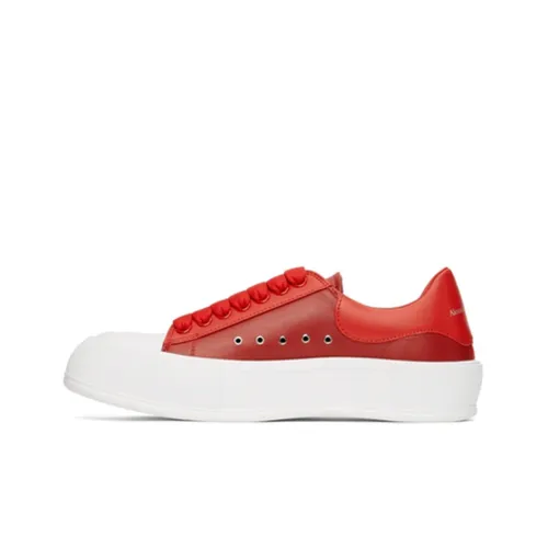 Alexander McQueen Deck Skateboard Shoes Men Low-Top Red