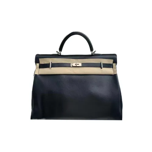 HERMES Kelly Leather Kelly Bag Shoulder Bag Crossbody Bag Handbag Women's Black