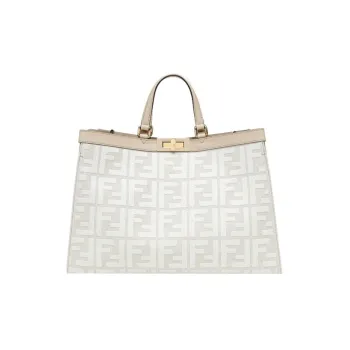 FENDI Canvas Totes Shopping Bags Handbags Regular Women's White