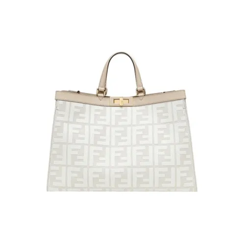 FENDI Canvas Totes Shopping Bags Handbags Regular Women's White