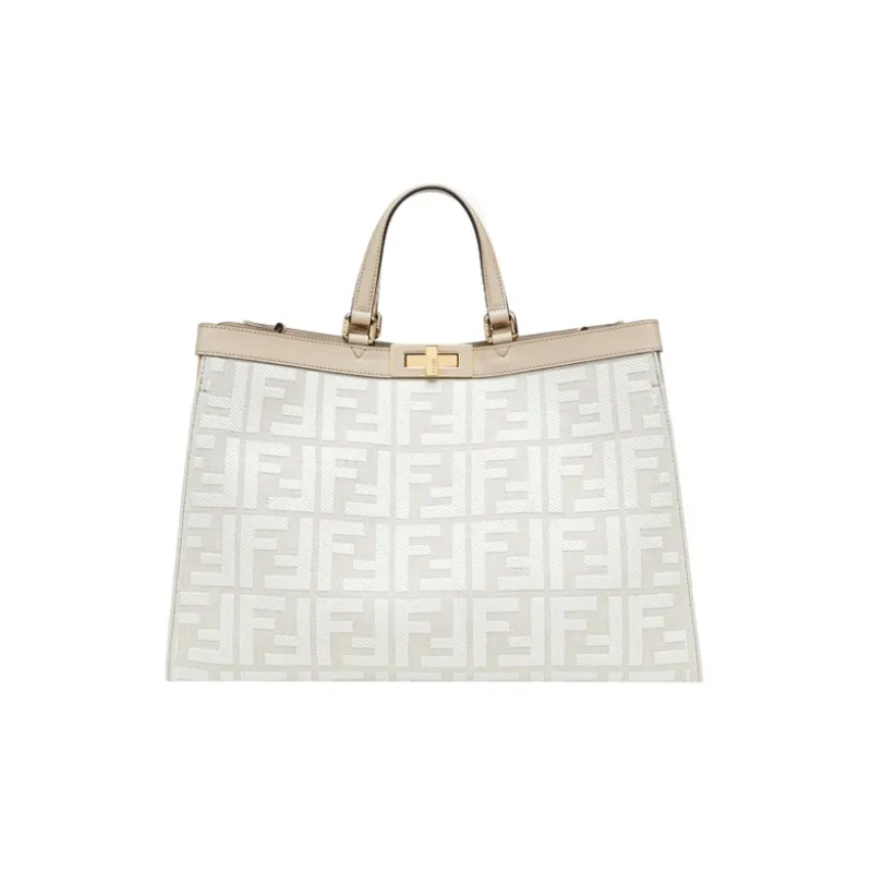 FENDI Canvas Totes Shopping Bags Handbags Regular Women's White-0