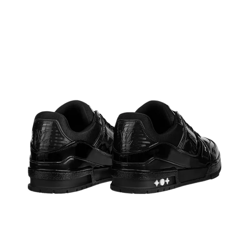 LOUIS VUITTON Lv Trainer Patent Leather 'Triple Black'-2
