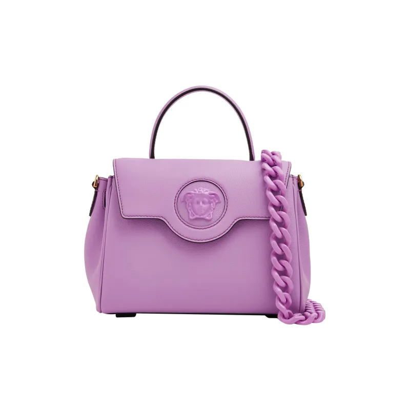 VERSACE Leather Shoulder Bag Crossbody Bag Handbag Medium Size Women's Purple-0