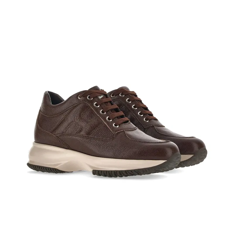 HOGAN Interactive Anti-Slip Wear-Resistant Low-Top Casual Shoes Women's Brown-1