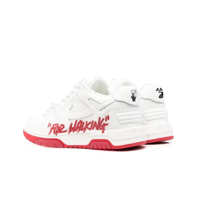 OFF WHITE Out Of Office 'OOO' Low Tops For Walking White White Red SS22-2