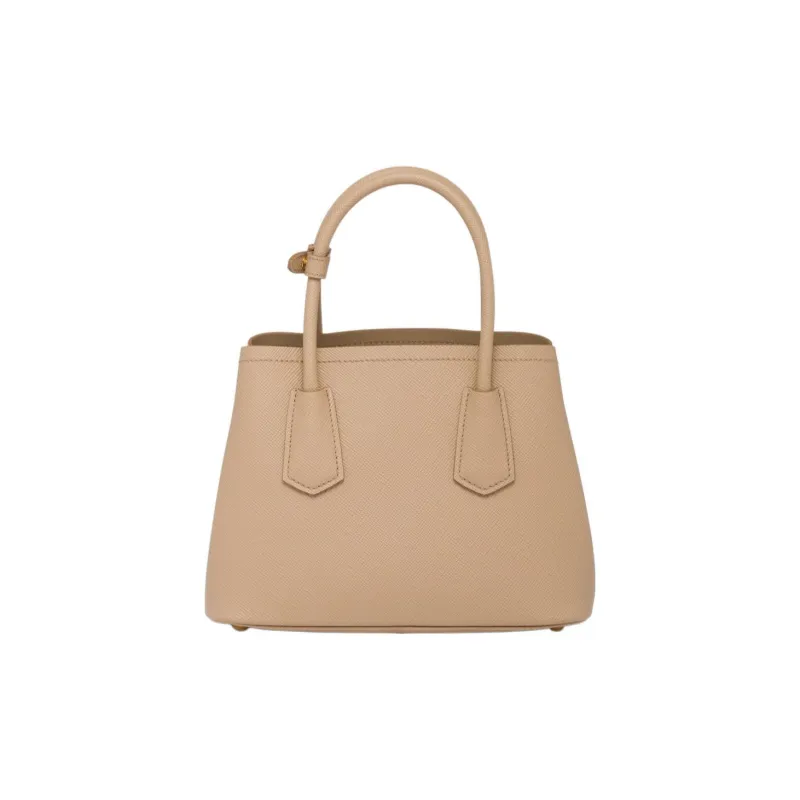 PRADA Double Leather Tote Bag, Shopping Bag, Shoulder Bag, Crossbody Bag, Handbag Mini Women's Sand Yellow-1