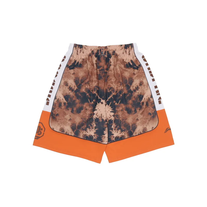 LiNing Basketball Shorts Men's Brown Ice Texture All Over Print-1