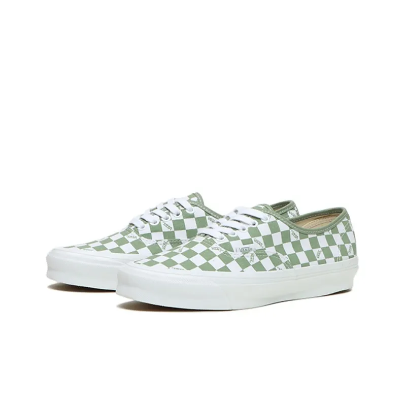 Vans Vault Og Authentic Lx Checkerboard White Loden Green-1