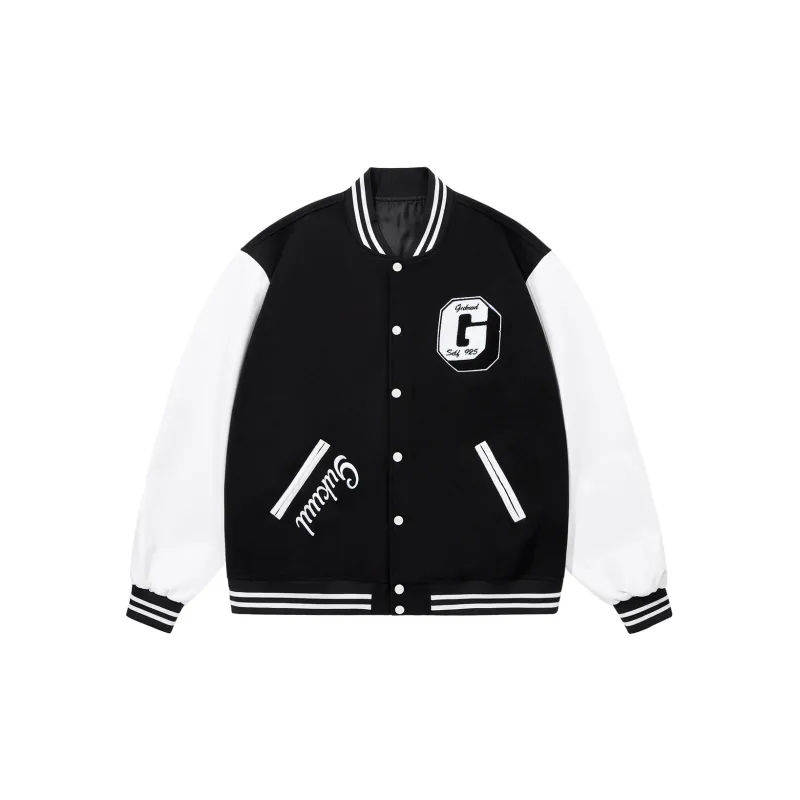 GUKUUL Baseball Jacket Winter Unisex Black-1