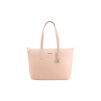 CK/Calvin Klein Polyurethane Tote Bag Shopping Bag Shoulder Bag Handbag Women's Pink