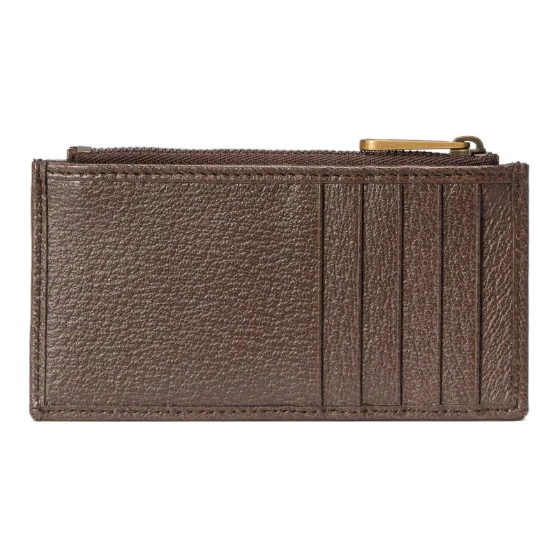 GUCCI Ophidia Canvas Leather Trim Card Holder Coin Purse Regular Men's Brown/Ebony-2