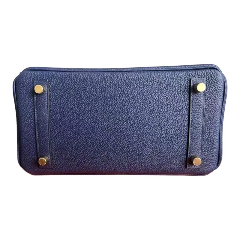 HERMES Birkin Cow Leather Birkin Bag Handbags Regular Women's 73 Bleu Saphir Sapphire Blue-6