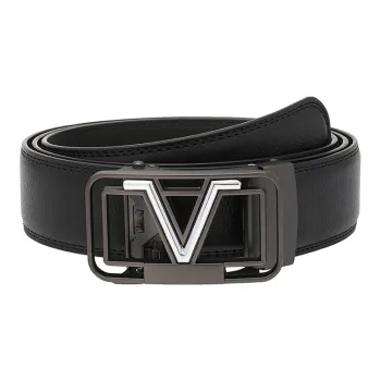 FREE RABBITⅡ V Shaped Letter Logo Dynamic Buckle Cow Leather Leather Belts Men's Width  3.5cm