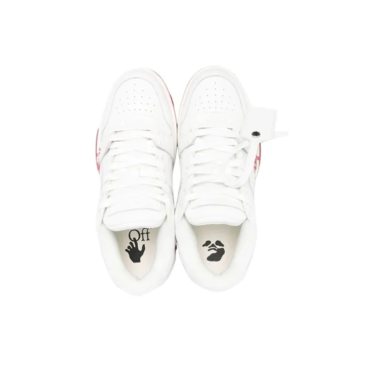 OFF WHITE Out Of Office 'OOO' Low Tops For Walking White White Red SS22-3