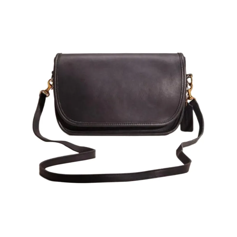 COACH Ritchie Glove Tanning Shoulder Bag, Crossbody Bag Medium Size Women's Black-0