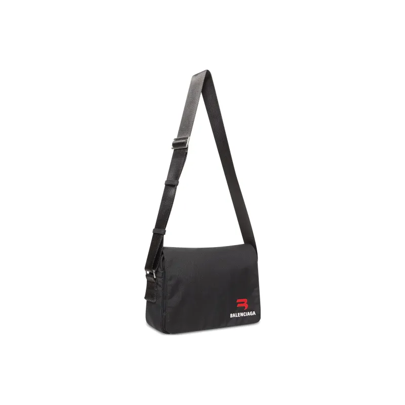 Balenciaga Nylon And Polyamide Messenger Bag Shoulder Bag Crossbody Bag Small Size Men's Black-1