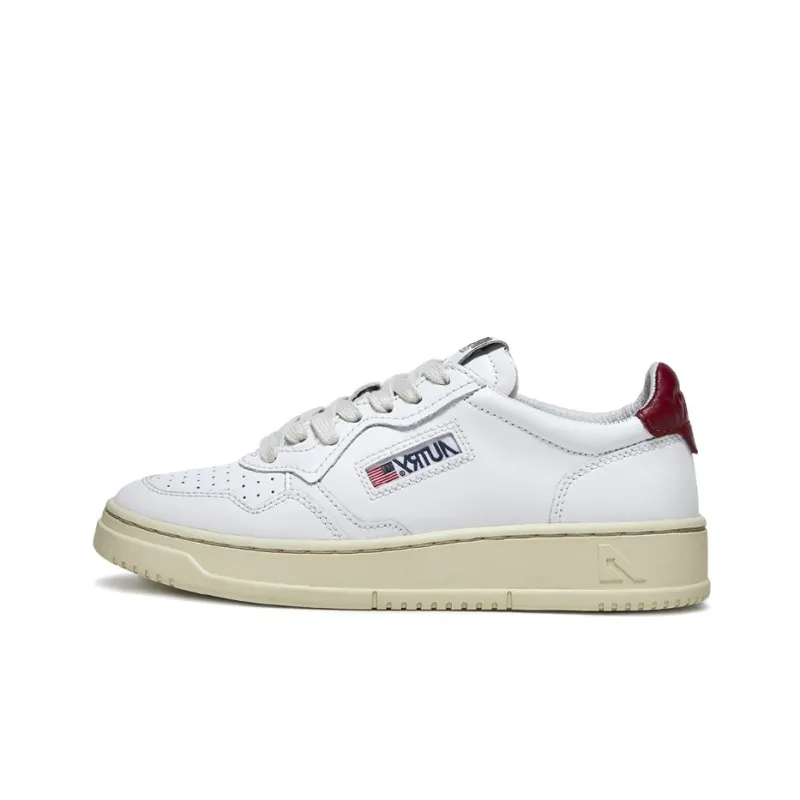 AUTRY Medalist Leather Low White Bordeaux Women's-0