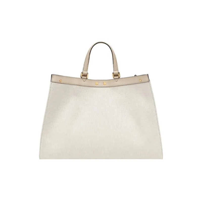 FENDI Canvas Totes Shopping Bags Handbags Regular Women's White-2
