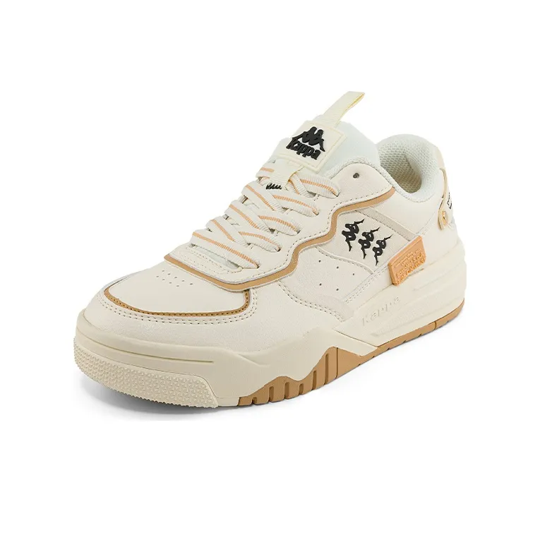 Kappa Low Top Skateboard Shoes Unisex White Brown-1