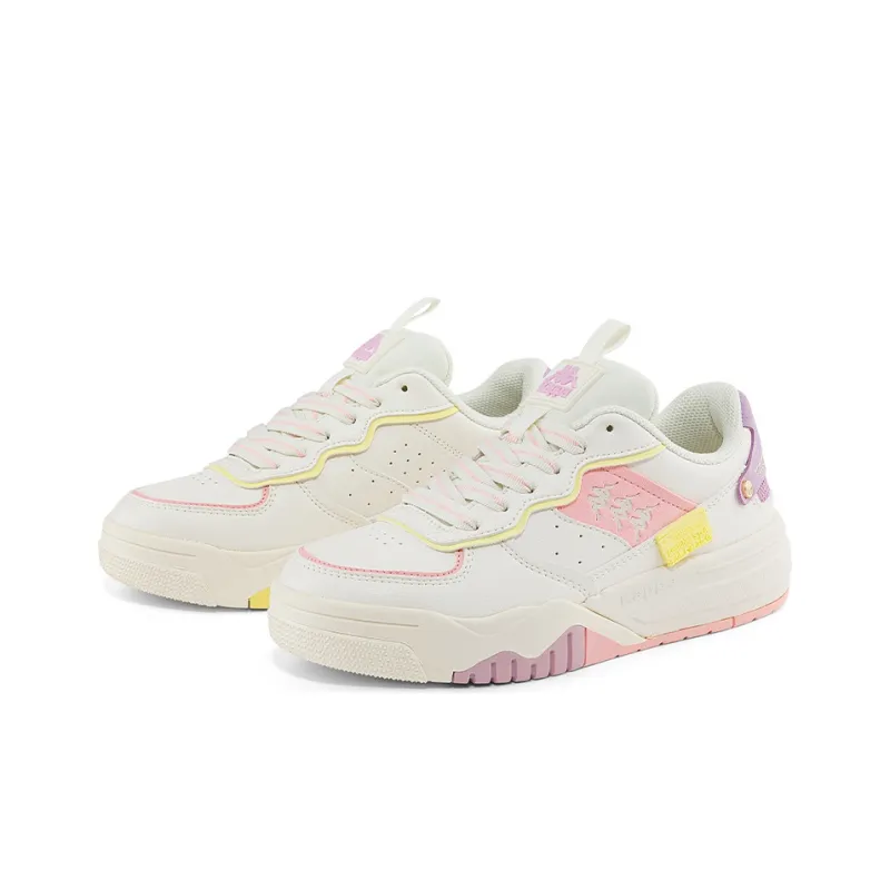 Kappa Low-Top Skateboard Shoes Women's White Pink-2