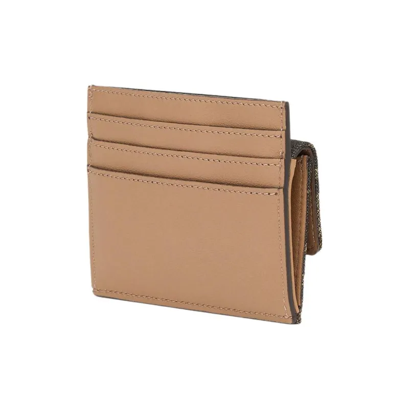 FENDI Baguette Fabric Card Holder Wallet Women's Brown-1