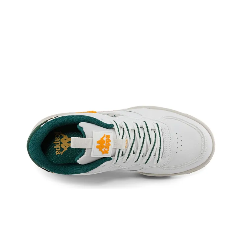 Kappa Wear Resistant Low Top Skateboard Shoes Unisex White Gray Green-4