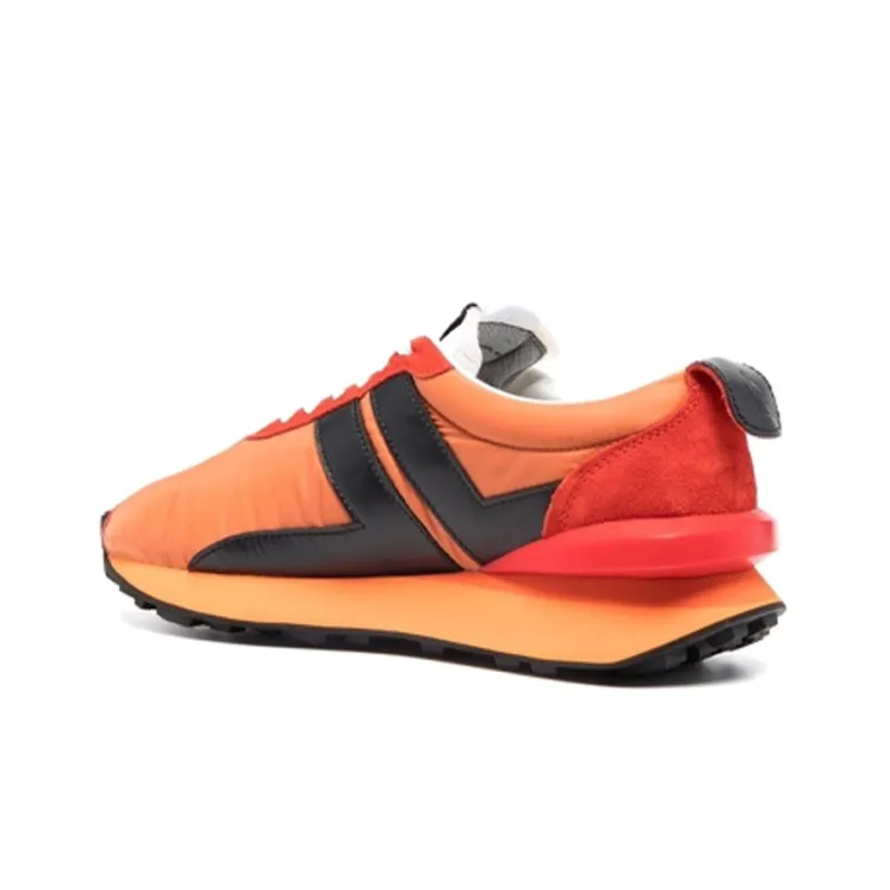Lanvin Bumpr Cushioned Slip-Resistant Low-Top Casual Shoes Men's Orange Black-3
