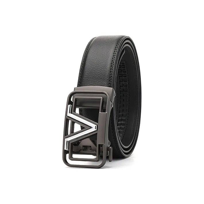 FREE RABBITⅡ V Shaped Letter Logo Dynamic Buckle Cow Leather Leather Belts Men's Width  3.5cm-2