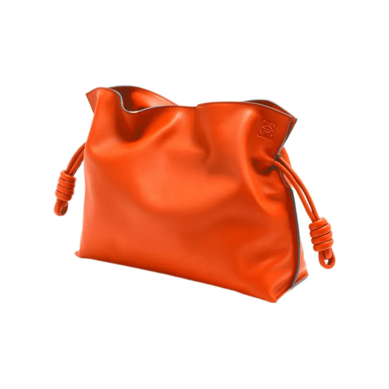 LOEWE Flamenco Clutch In Nappa Calfskin Orange-1