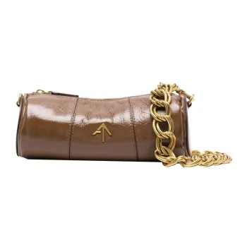 Manu Atelier Calfskin Portable Crossbody Bag Shoulder Bag Mini Women's Mocha Brown