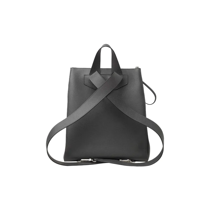 Valextra Cow Leather Backpack Unisex Smoky London Gray-2