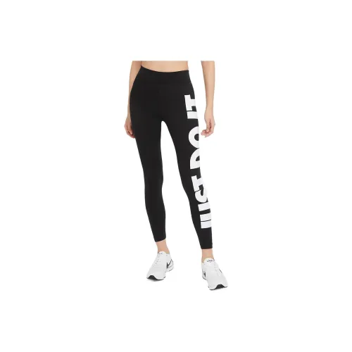 Nike simple side monogrammed exercise Training leggings Women's style black