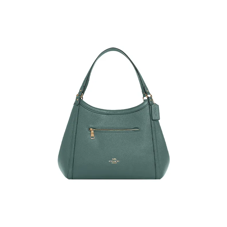 COACH Kristy Cow Leather Handbag, Shoulder Bag Large Size Women's Ink Wash Green-0