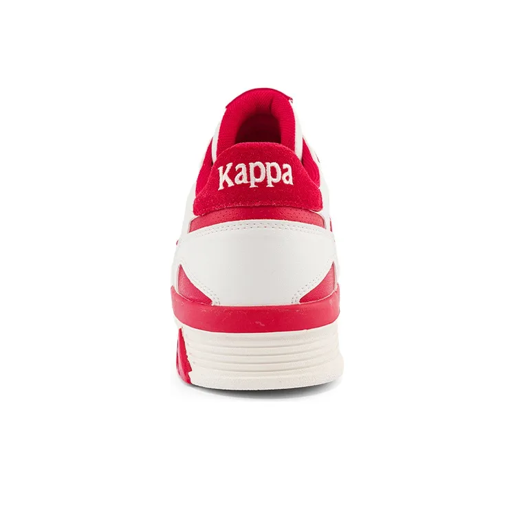 Kappa Wear Resistant Low Top Skateboard Shoes Unisex White Cherry Red-4