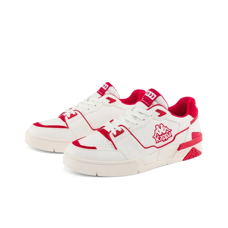 Kappa Wear Resistant Low Top Skateboard Shoes Unisex White Cherry Red-2