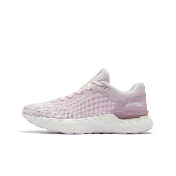 LiNing Light And Shadow Element Cushioning Reflective Rebound Low Top Running Shoes Women's Pink