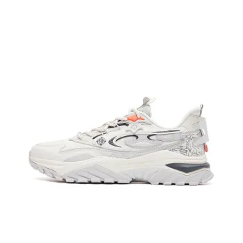 Erke Xun Seal Low Top Sports Casual Shoes Men's White Gray