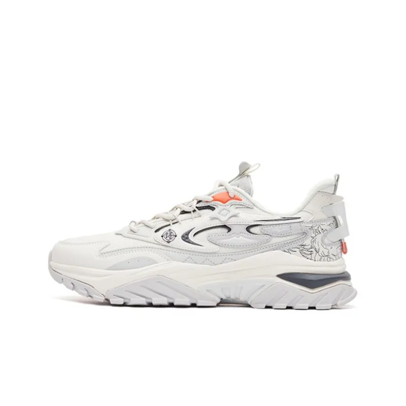Erke Xun Seal Low-Top Sports Casual Shoes Men's White Gray-0